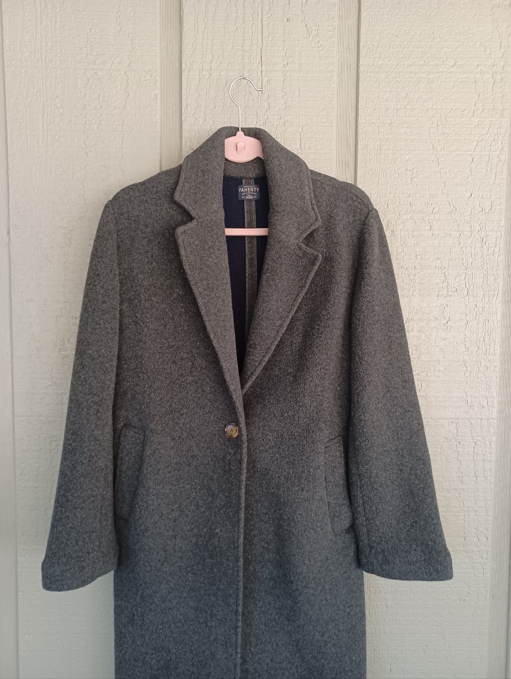Faherty Atlantic Knit Coat Size XS Womens Quiet Luxury Wool Blend In Charcoal - Picture 3 of 15